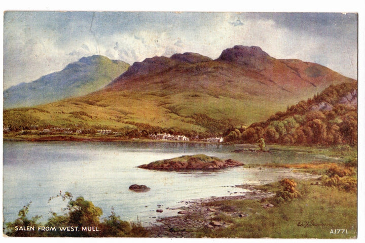 Salen From West Isle of Mull Scotland Vintage Postcard.