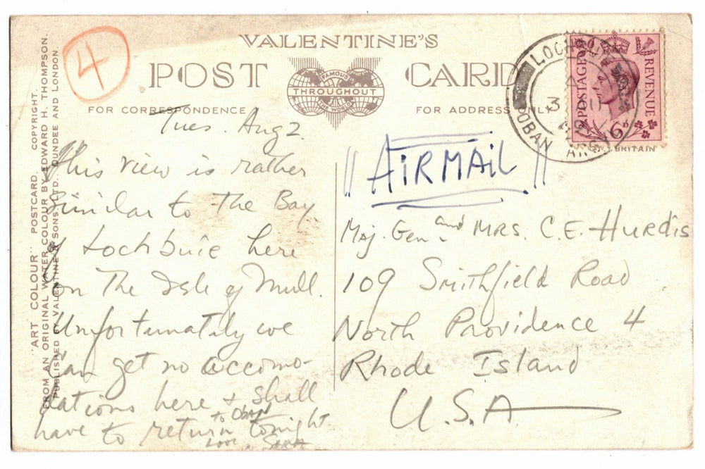 Back of a vintage postcard.