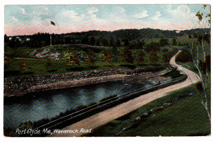 Wawenock Road Scenic View Port Clyde Maine Vintage Postcard.
