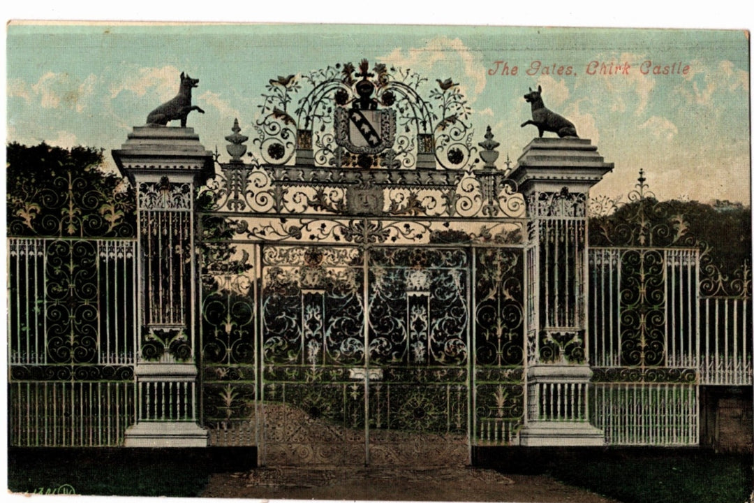1901 The Gates Chirk Castle North Wales Vintage Postcard.
