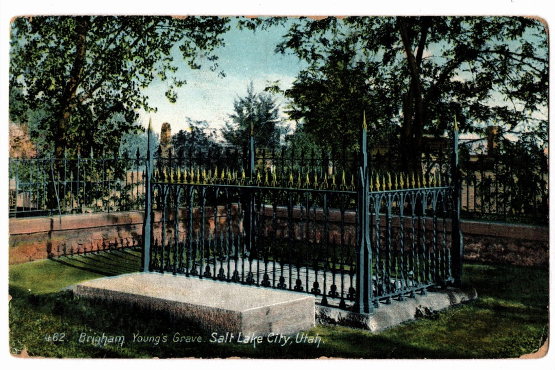 1909 Brigham Young's Grave Salt Lake City Utah Vintage Postcard.