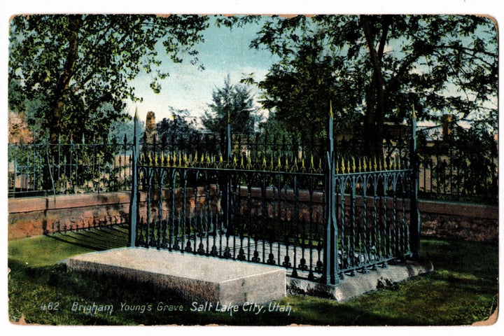 1909 Brigham Young's Grave Salt Lake City Utah Vintage Postcard.