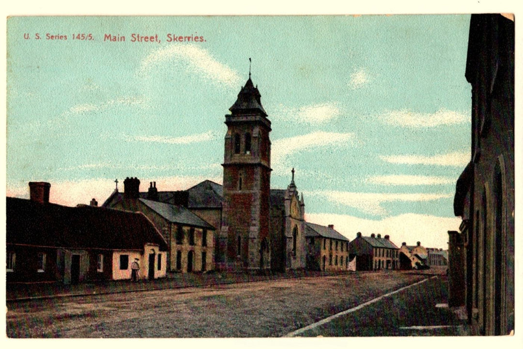 1901 Main Street Skerries Dublin Ireland Vintage Postcard.