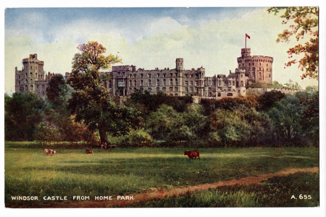Windsor Castle from Home Park England Vintage Postcard.