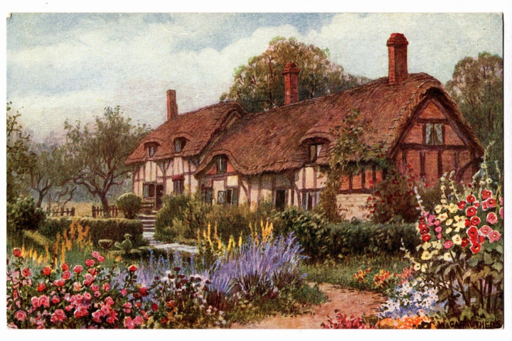 1910s Anne Hathaway's Cottage England Vintage Art Postcard, Stratford-upon-Avon
