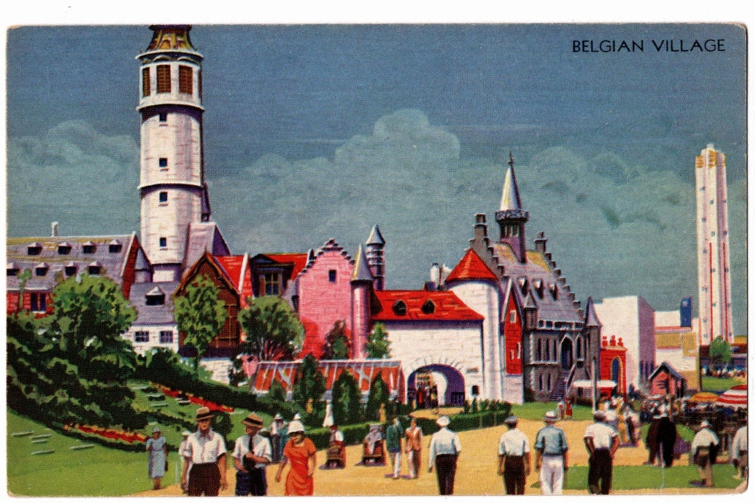 1933 Belgian Village Chicago World's Fair Illinois Vintage Postcard.