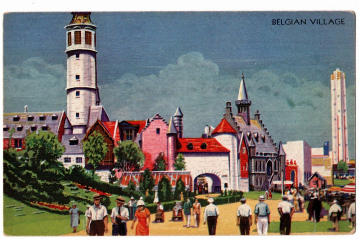 1933 Belgian Village Chicago World's Fair Illinois Vintage Postcard.