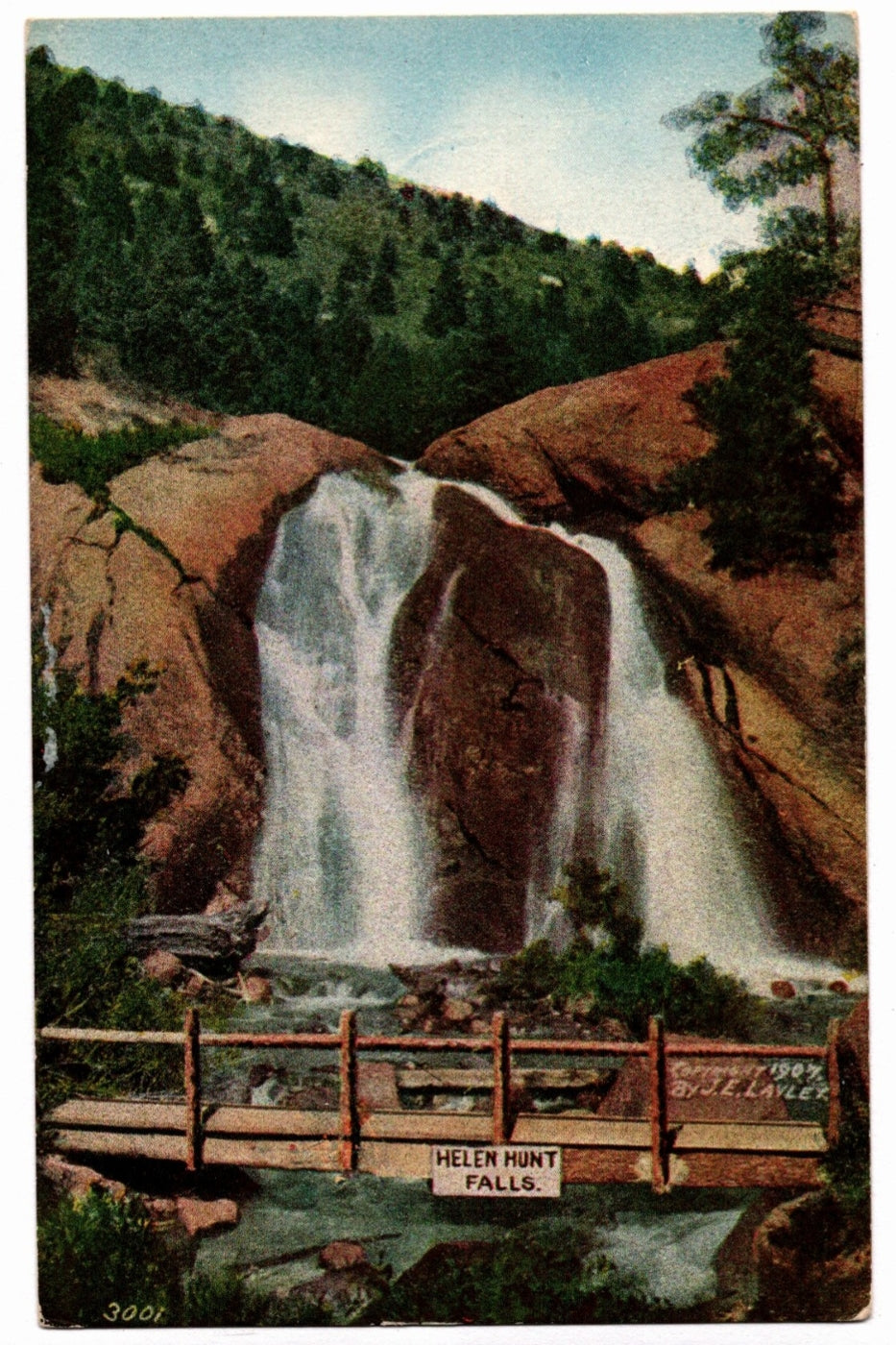 1907 Helen Hunt Falls North Cheyenne Canyon Colorado Vintage Postcard.
