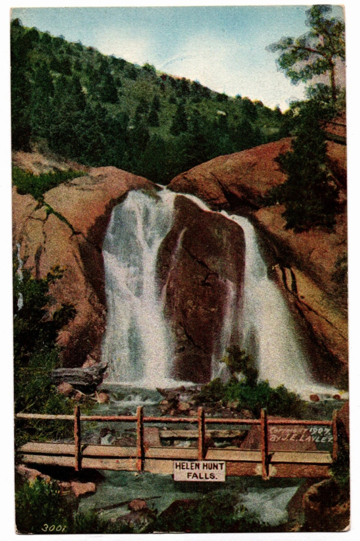 1907 Helen Hunt Falls North Cheyenne Canyon Colorado Vintage Postcard.