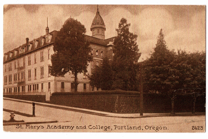 Vintage postcard of St. Mary's Academy and College in Portland, Oregon