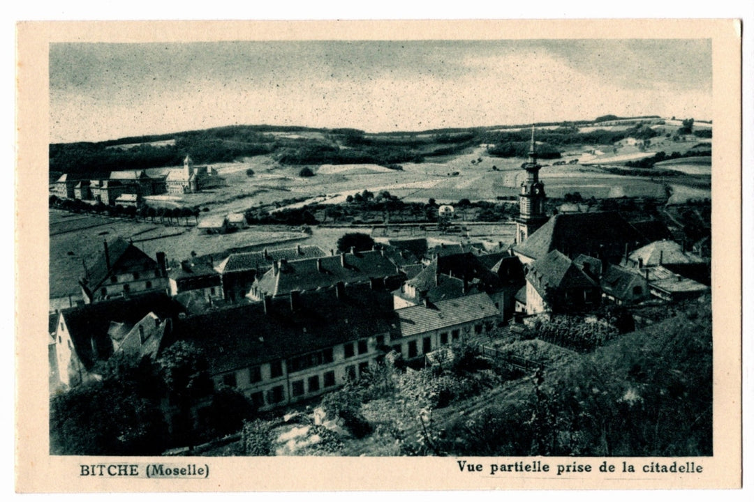 1920-30 View of Bitche from the Citadel France Vintage Postcard.