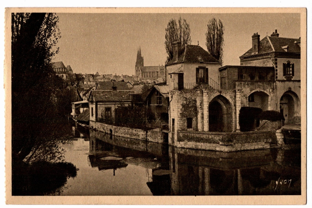 1920s Chateau d'If and  Eure River France Vintage Postcard.