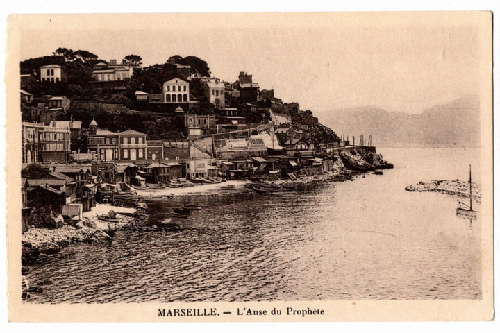 1920s L'Anse du Prophète Marseille France Vintage Postcard, Prophet's Cove