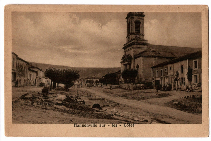 1910s WWI Damaged Saint-Martin Church France Vintage Postcard, Hannonville-sur-les-Côtes