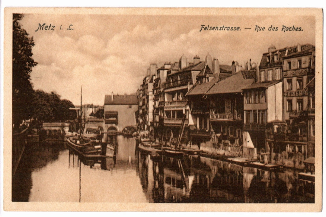 1910s Metz's Little Venice Germany, France Vintage Postcard, Metz in Lothringen.
