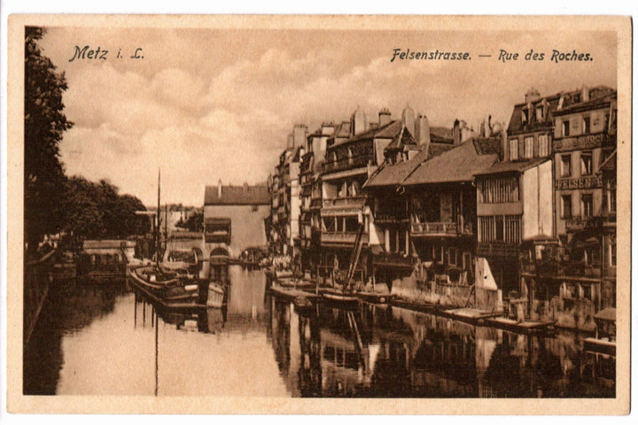 1910s Metz's Little Venice Germany, France Vintage Postcard, Metz in Lothringen.