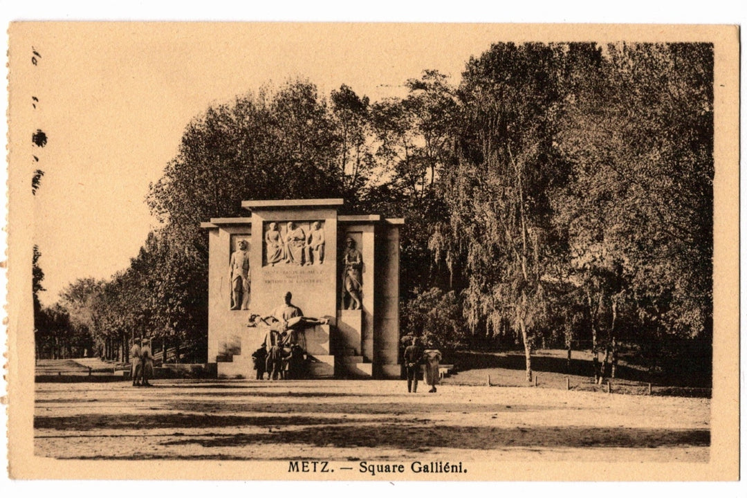 1920s Monument aux Morts Metz France Vintage Postcard, Square Galliéni.