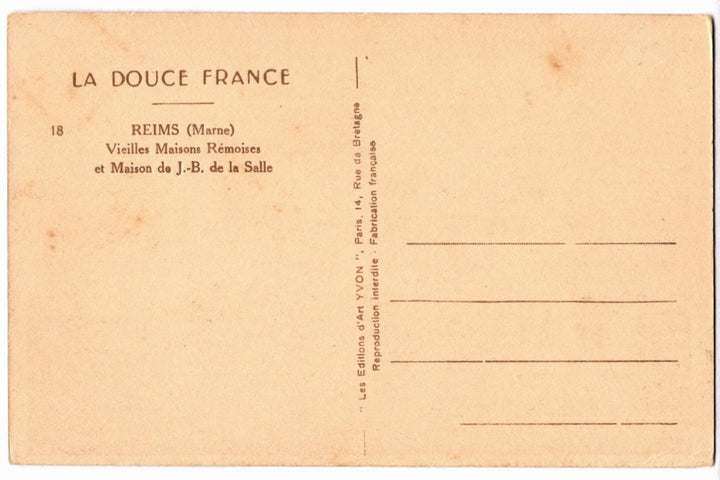 1920s Historic Houses, Biscuit Shop Reims France Vintage Postcard