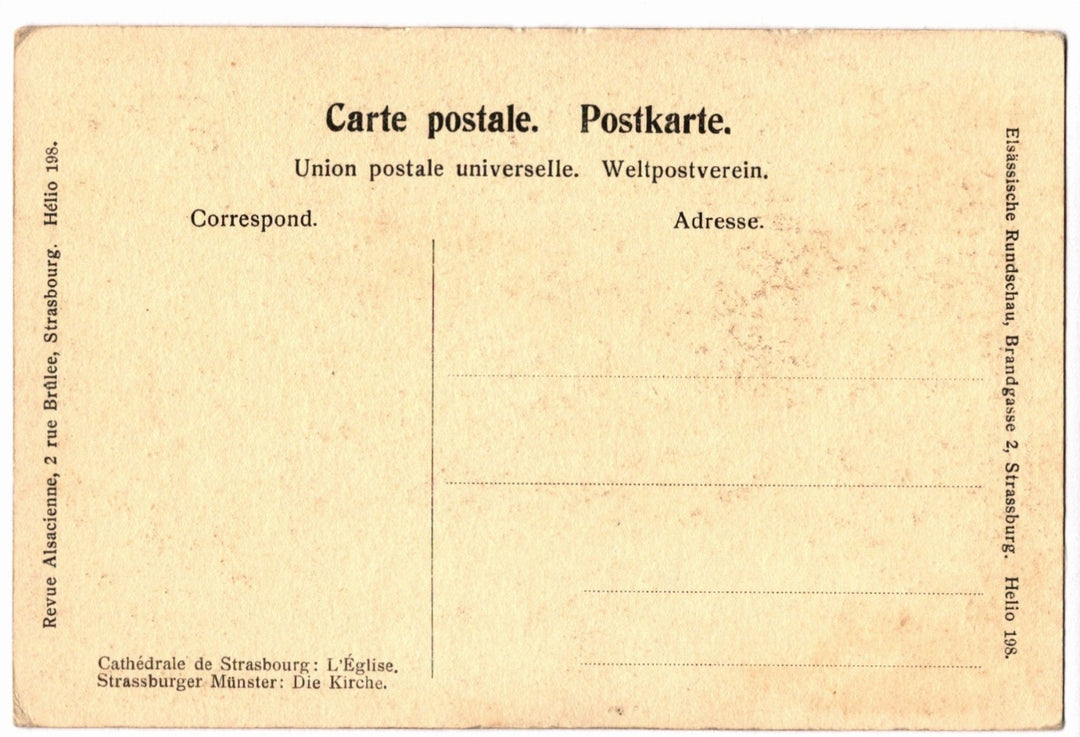 1920s Ecclesia Statue Strasbourg Cathedral France Vintage Postcard