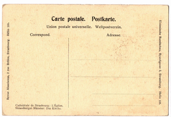 1920s Ecclesia Statue Strasbourg Cathedral France Vintage Postcard