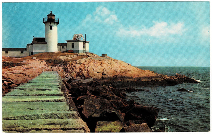 1950s Eastern Point Lighthouse Gloucester MA Vintage Postcard.