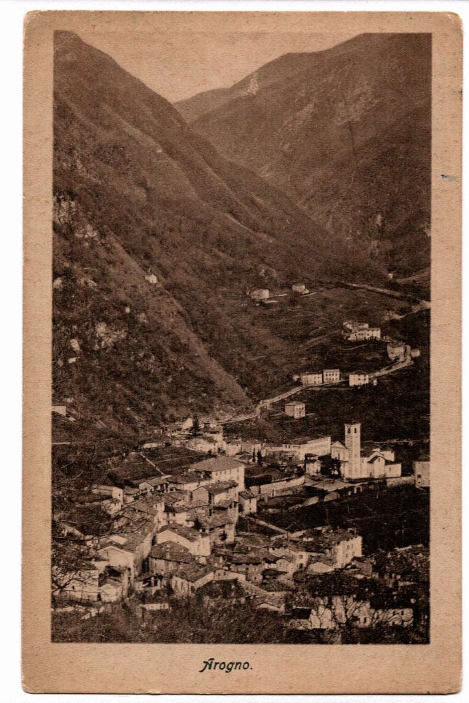 1920s Panoramic View of Arogno Switzerland Vintage Postcard