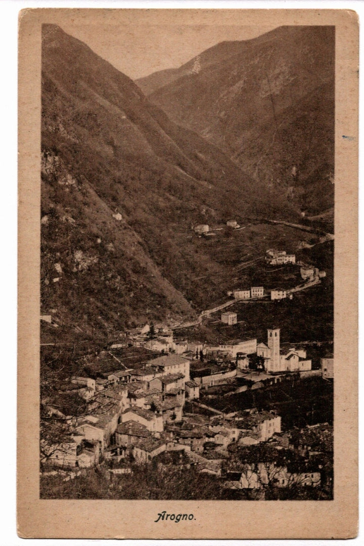 1920s Panoramic View of Arogno Switzerland Vintage Postcard