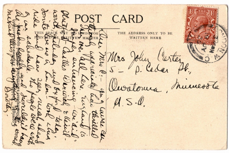 Back of postcard.