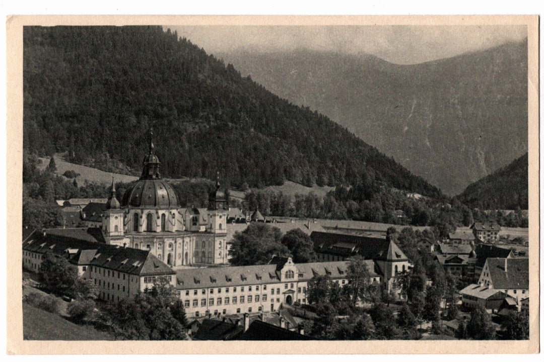 1940s Ettal Abbey Third US Army "Tours" Germany Vintage Postcard.