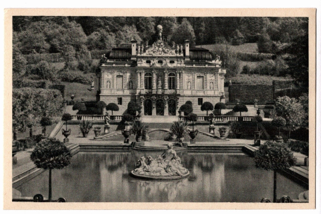 1940s Linderhof Castle, Oberammergau Germany Vintage Postcard