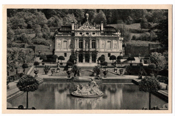 1940s Linderhof Castle, Oberammergau Germany Vintage Postcard