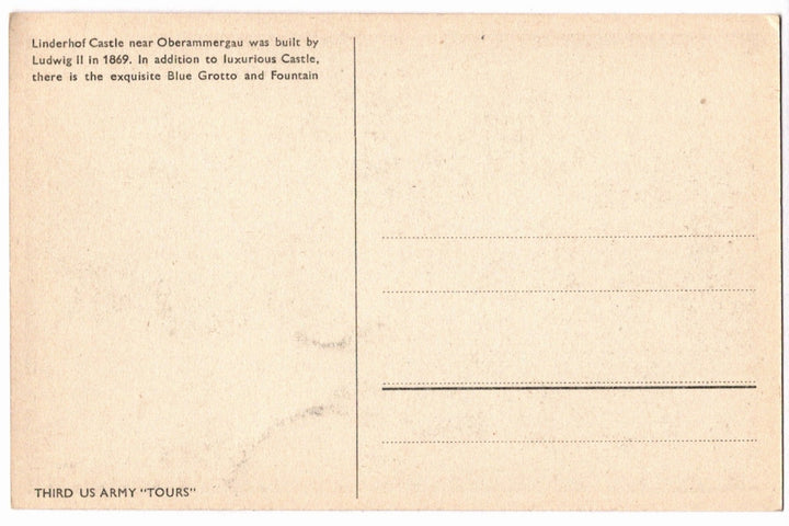 1940s Linderhof Castle, Oberammergau Germany Vintage Postcard