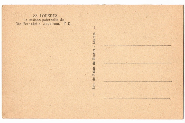 1940s Saint Bernadette Home Lourdes France Vintage Postcard