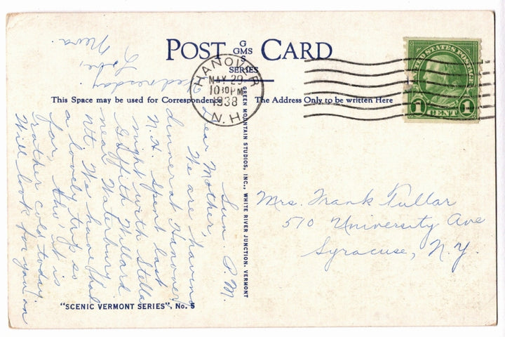1922 Smugglers Notch Green Mountains Vermont Vintage Postcard, Mount Mansfield