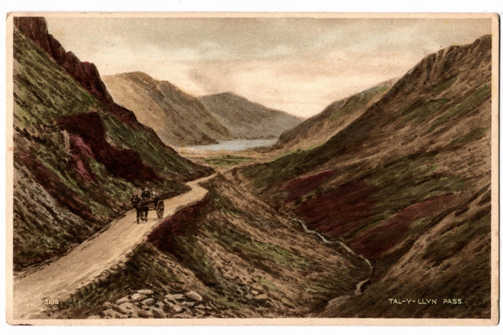 1915 Tal-Y-Llyn Pass Wales Scenic Landscape Vintage Art Postcard.