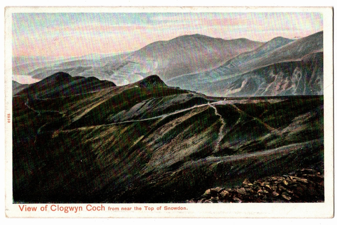 1905 View of Clogwyn Coch from Top of Snowdon Wales Vintage Postcard.
