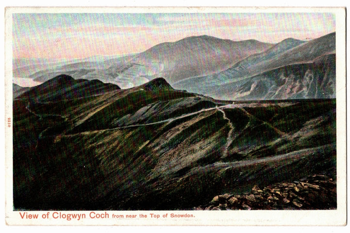 1905 View of Clogwyn Coch from Top of Snowdon Wales Vintage Postcard.