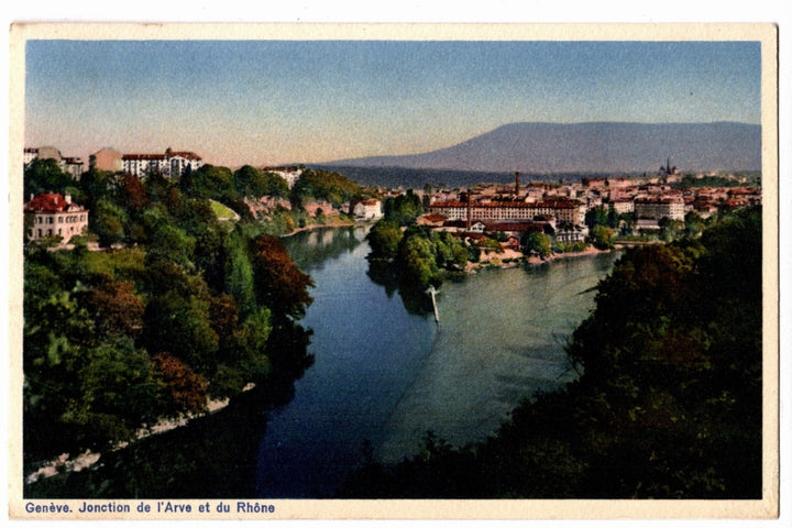 1905-14 Arve and Rhone Rivers Geneva Switzerland Vintage Postcard.