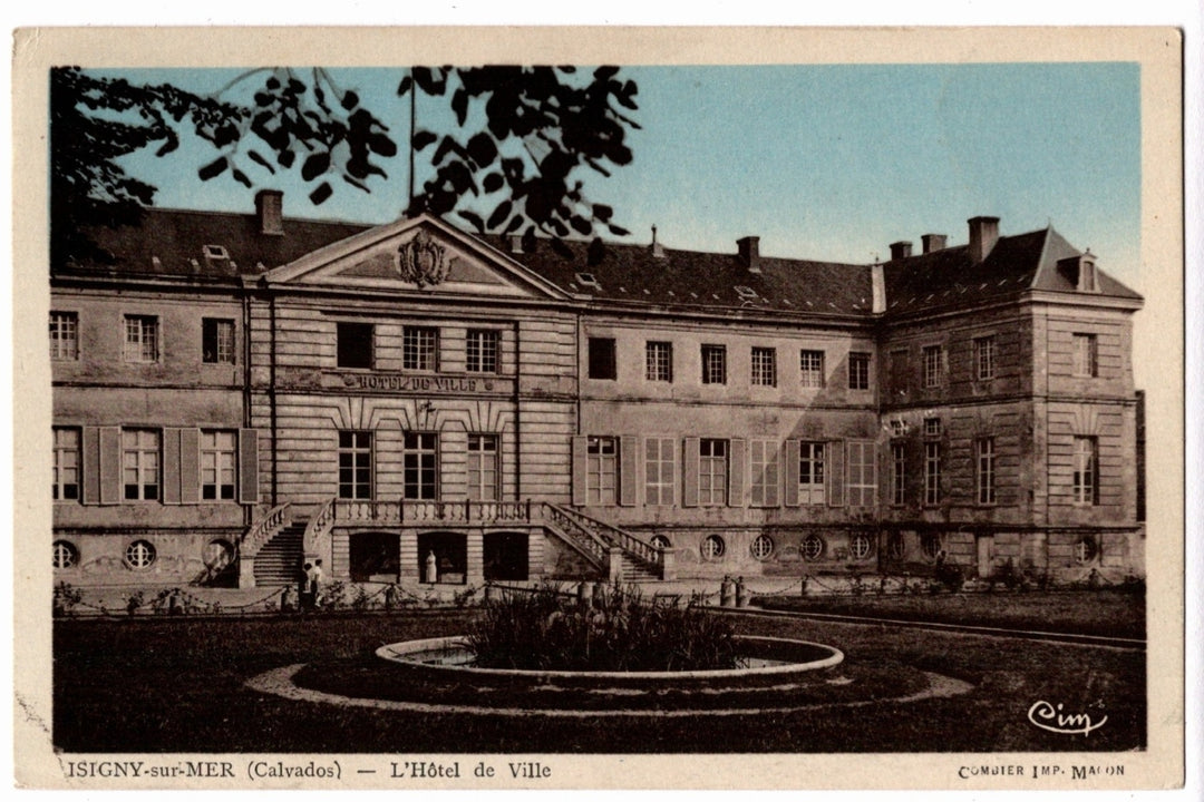  1930s Isigny-sur-Mer Hotel de Ville France Vintage Postcard.