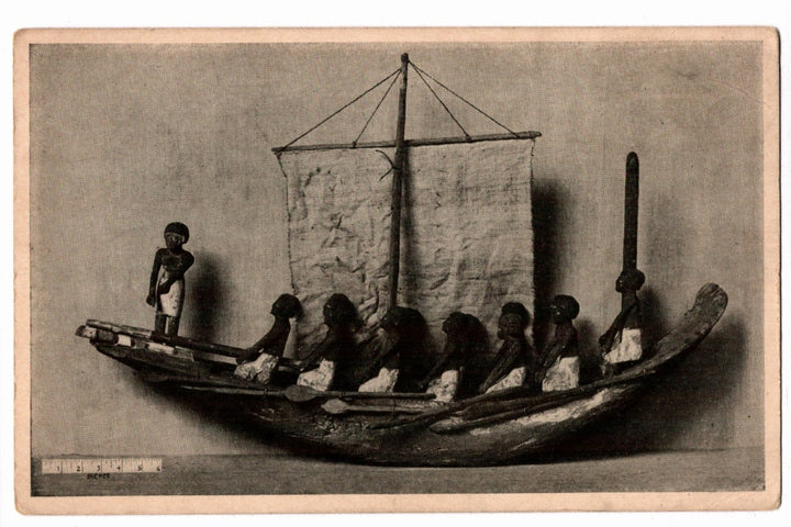  1920s Ancient Egyptian Funerary Model Boat Vintage Postcard.