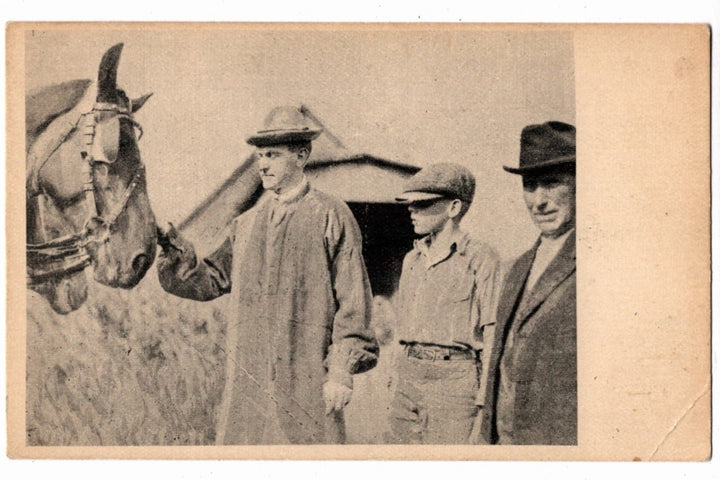  1924 President Coolidge with Father and Son Vintage Postcard.