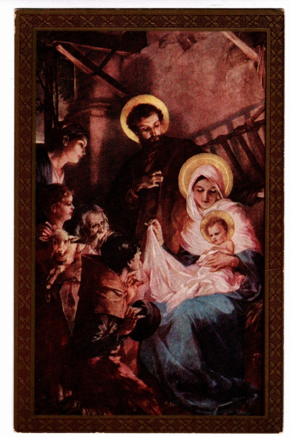 915 Nativity with Adoration of Shepherds Vintage Art Postcard, by Martin von Feuerstein.