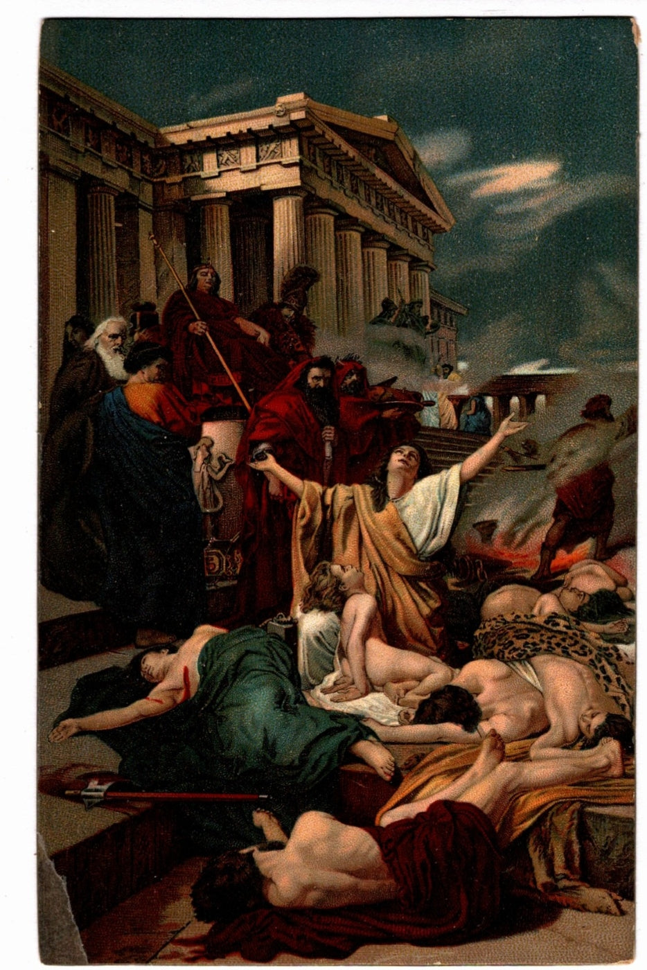 1905 Martyrdom of Seven Maccabees by Ciseri Vintage Art Postcard.