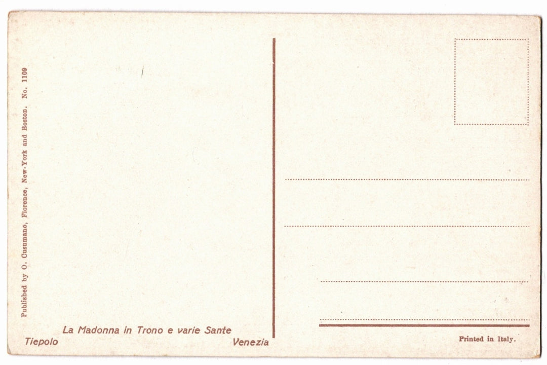 1910 Virgin Appearing to Dominican Saints Tiepolo Venice Art Vintage Postcard