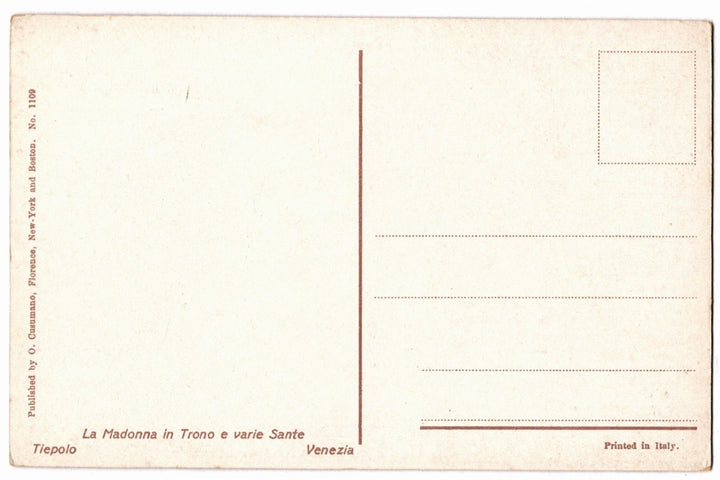 1910 Virgin Appearing to Dominican Saints Tiepolo Venice Art Vintage Postcard