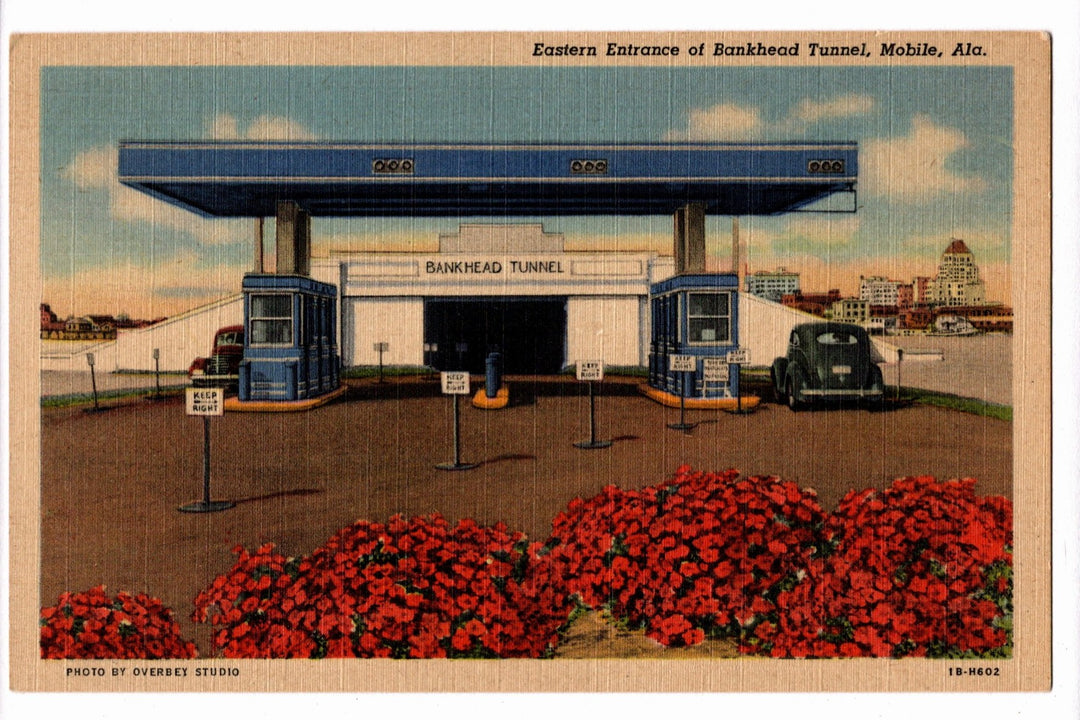 4000 1941 Bankhead Tunnel Mobile Alabama Vintage Postcard.