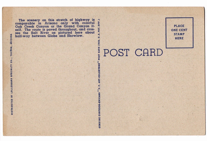 1940 Salt River Canyon View Arizona Vintage Postcard