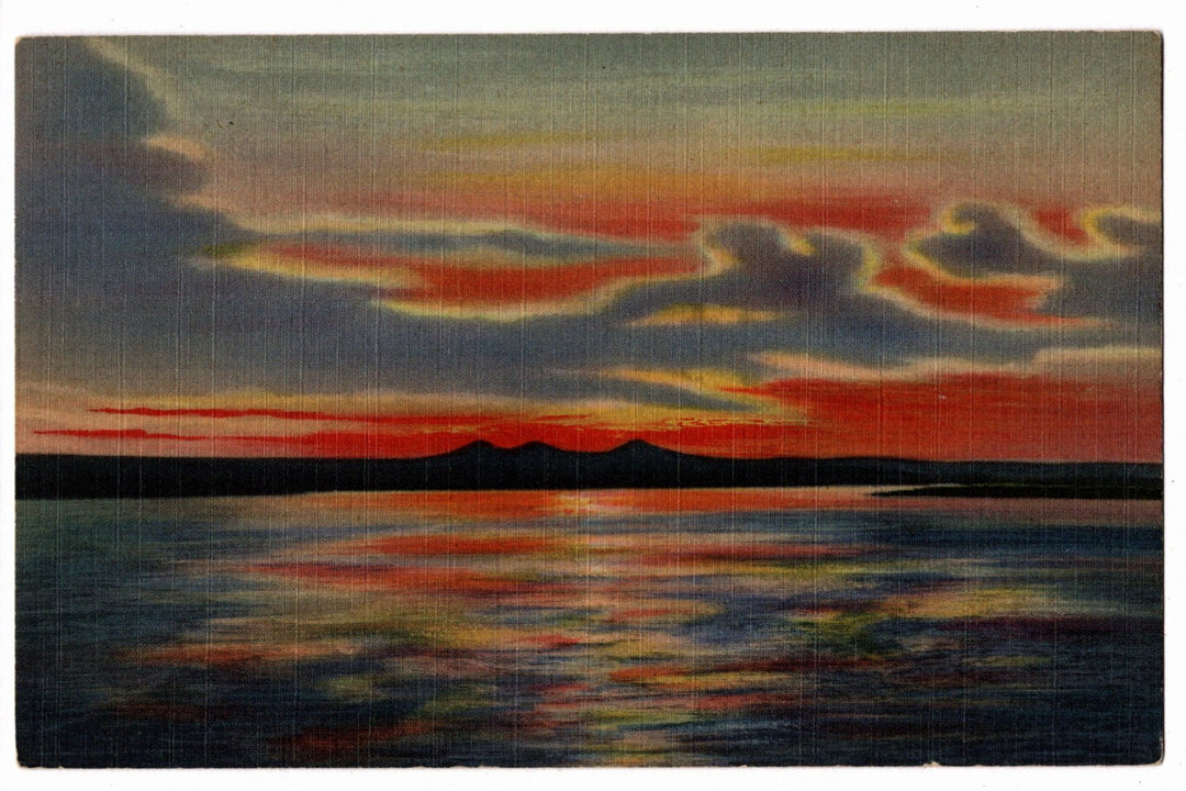 1939 Rio Grande Sunset New Mexico Vintage Postcard.
