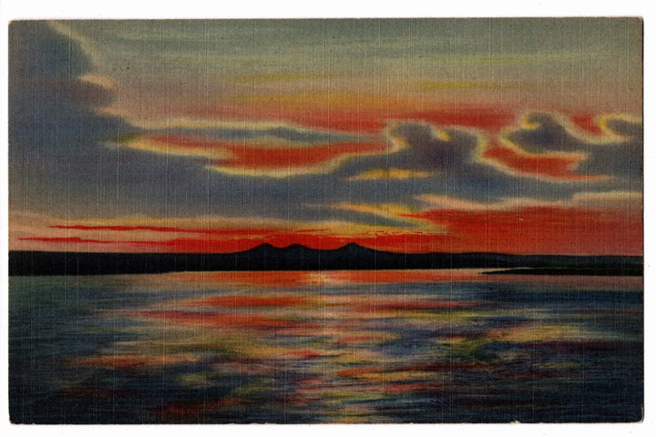 1939 Rio Grande Sunset New Mexico Vintage Postcard.
