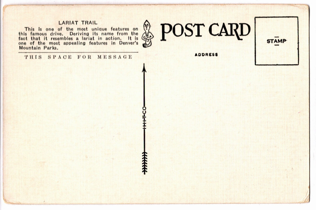 1920 Lariat Trail Denver Mountain Parks Colorado Vintage Postcard